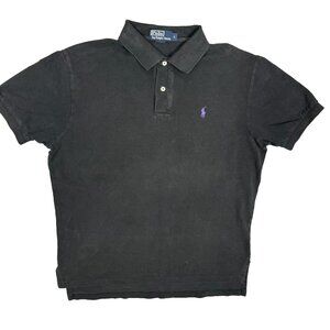 Polo Ralph Lauren Polo Shirt Short Sleeve Black Cotton Large